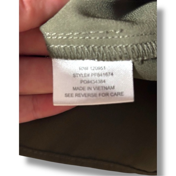 Pink Rose Olive Tie-Front Keyhole Cutout Short Sleeve Shear Crop Crewneck Blouse - Picture 11 of 16